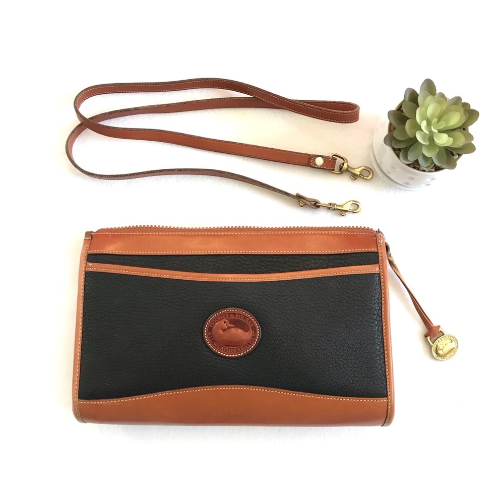 Vintage Dooney & Bourke Black & Tan Crossbody Bag